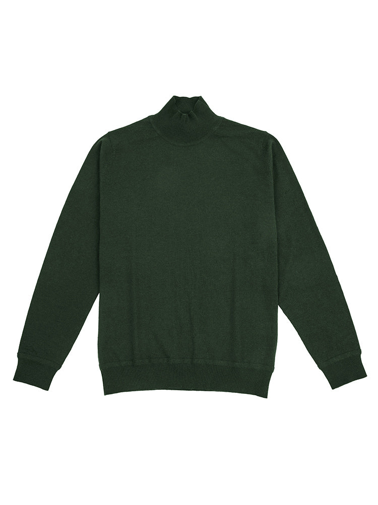 Wool/Cashmere Turtleneck Sweater - Green