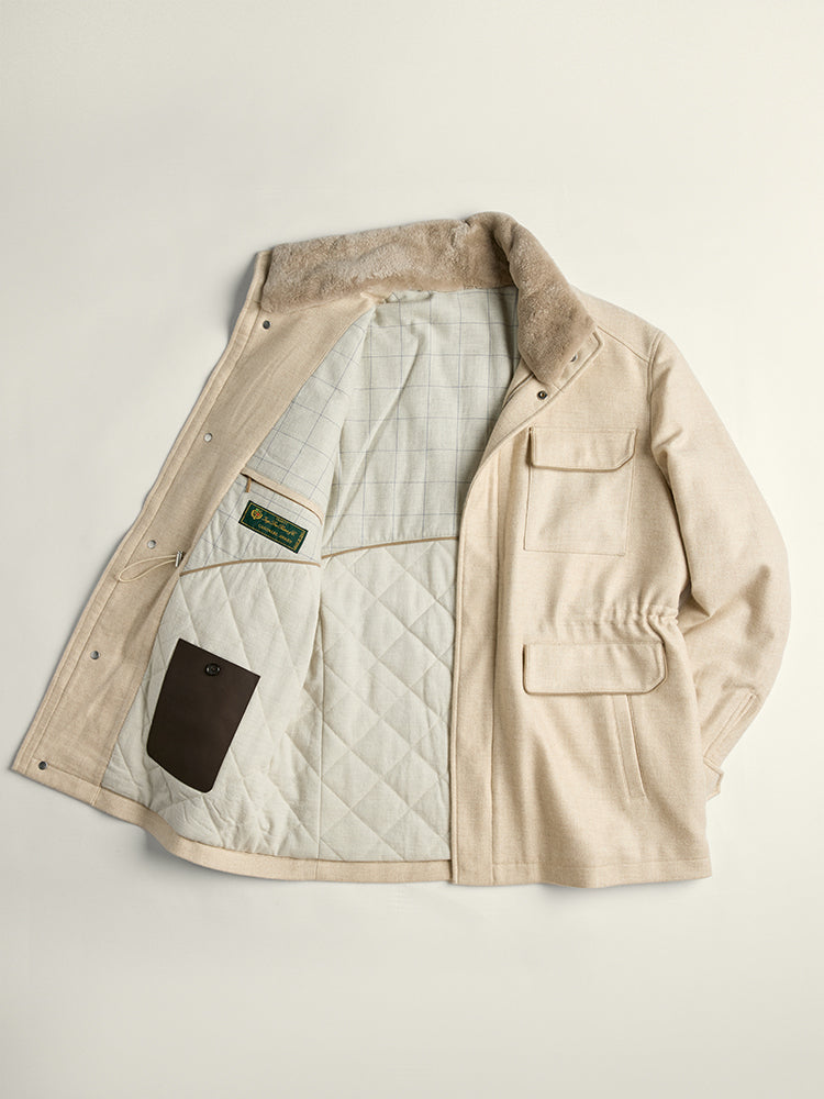 CASHMERE AWARD Four-Pocket Quilted Jacket - Loro Piana / Natural Beige