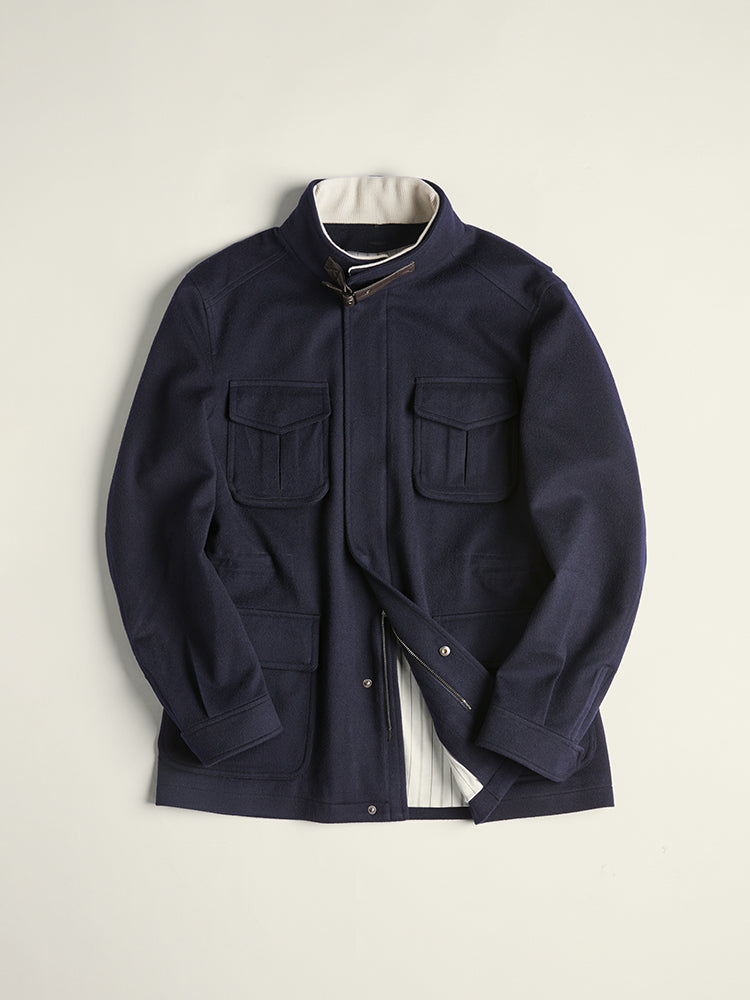 Green Storm System Wool Four-Pocket Jacket - Loro Piana / Navy