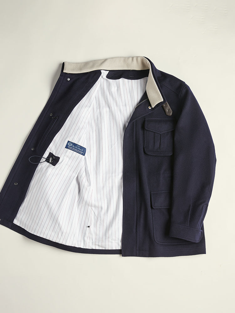 Green Storm System Wool Four-Pocket Jacket - Loro Piana / Navy