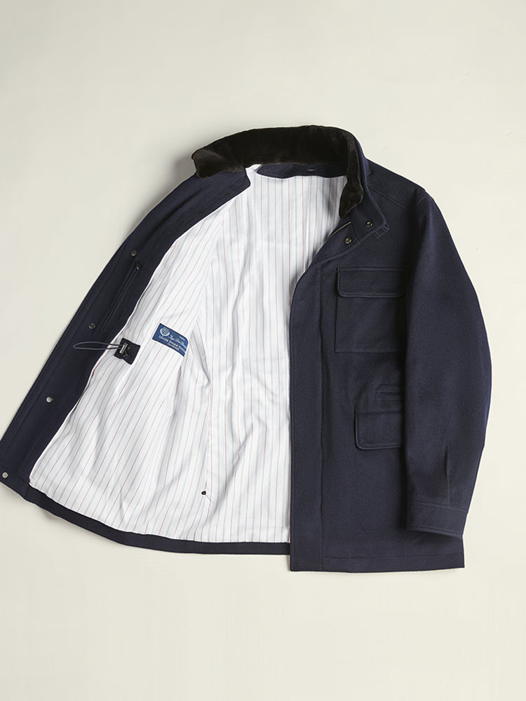 Green Storm System Cashmere Four-Pocket Jacket - Loro Piana / Navy