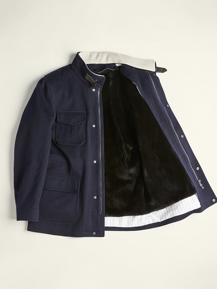 Green Storm System Wool Four-Pocket Jacket - Loro Piana / Navy