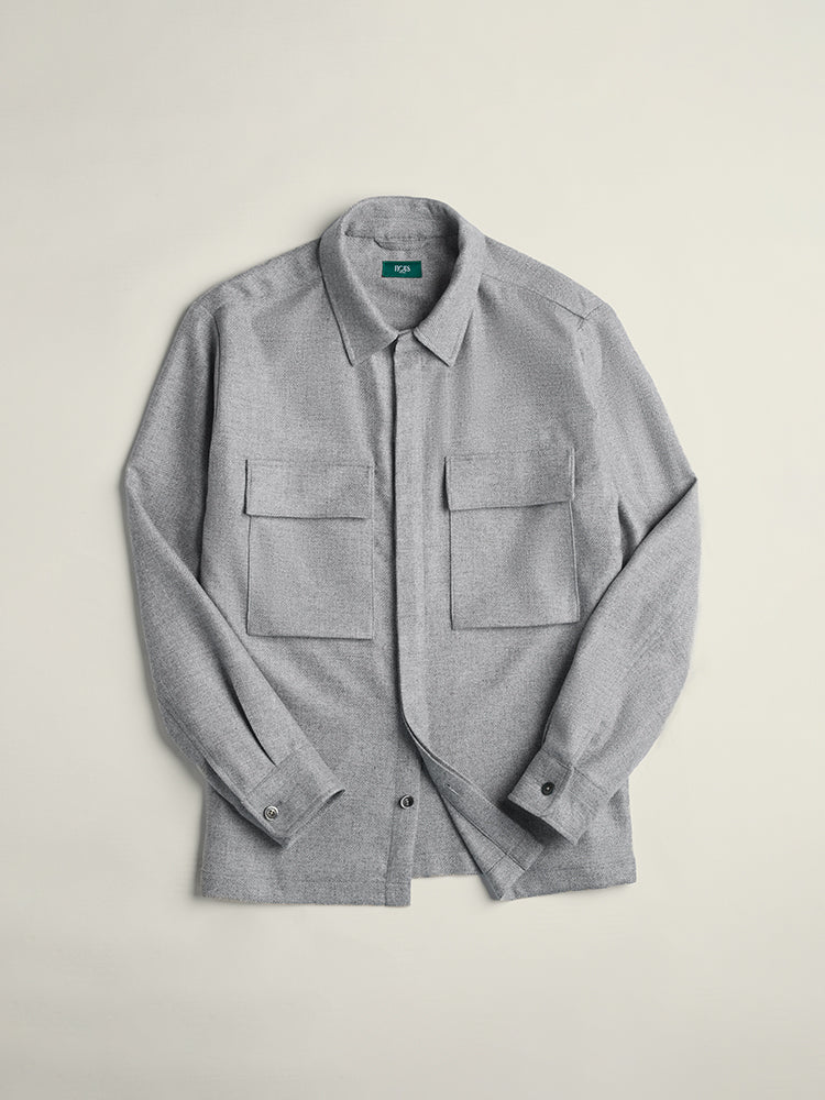 CASHMERE AWARD ‘Weekend’ Shirt Jacket - Loro Piana / Silver Grey