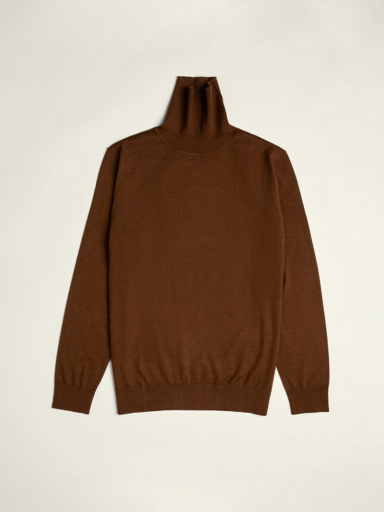 Cashmere Turtleneck Sport Sweater - Brown