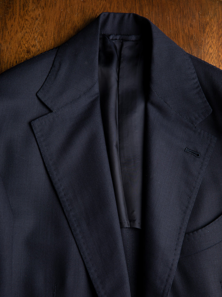 High-twist Wool Navy Blazer - 'Zelander' by Loro Piana / Navy Blue